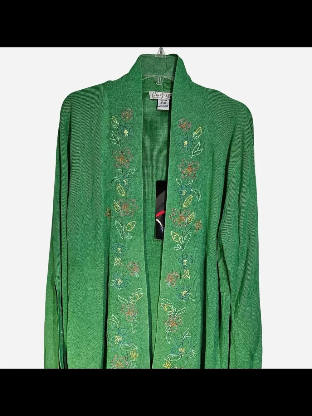 Silk Assets Diane Von Furstenberg Vintage 100% Silk Embroidered Cardigan 1X